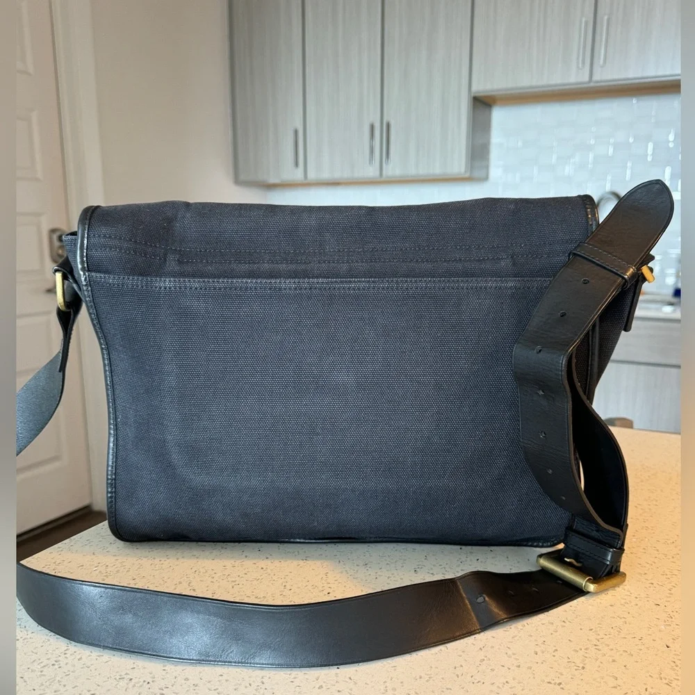 MULBERRY Messenger Satchel Document Shoulder Bag Gray Canvas - Picture 5 of 16